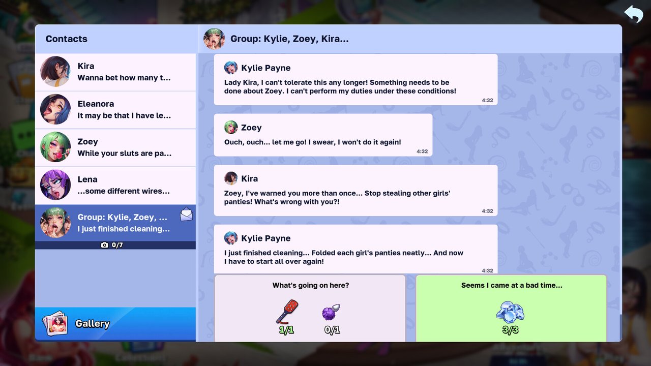Horny Villa – in-game story chat